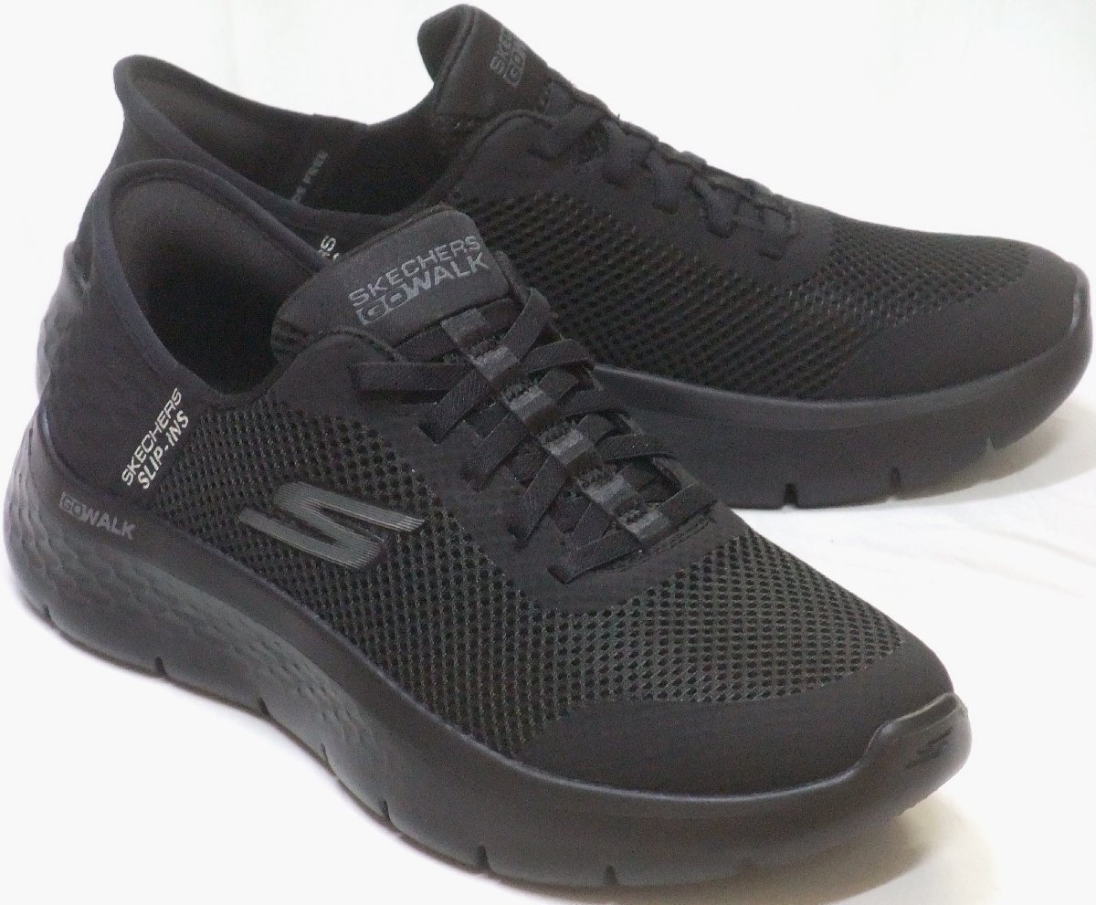 送料無料 スケッチャーズ GO WALK FLEX-GRAND ENTRY スリップインズ ブラック 24.0cm ハンズフリー スリッポン スニーカー 124836 BBK拍卖