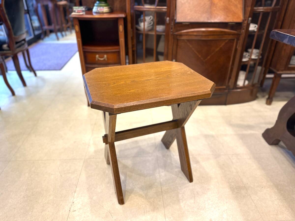 5E20 葉山ガーデン 葉山家具 ナチュラルウッドサイドテーブル オーク材 コーヒーテーブル拍卖