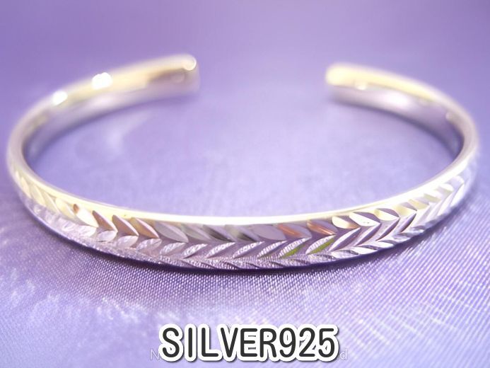 横浜最新 シルバーSILVER925 鏡面キラキラカット♪魅惑の銀バングル 9g 巾6ミリ メンズレディース 送料無料ξgbξ ξ18拍卖