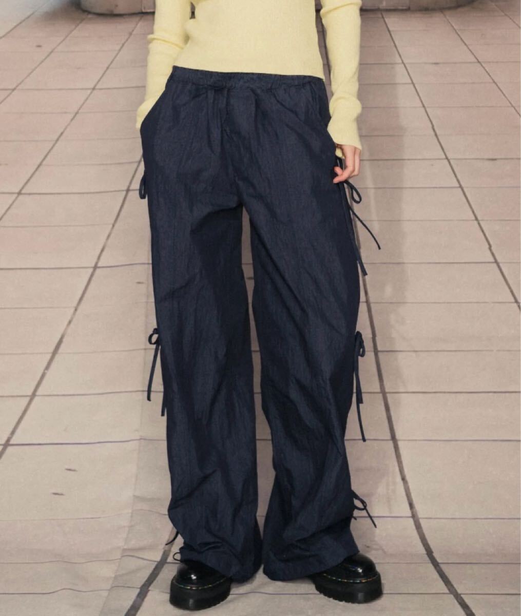 美品 韓国ブランド HIGH SCHOOL DISCO リボン パラシュートパンツ シャカパン バレエコア y2k y3k 韓国ファッション拍卖