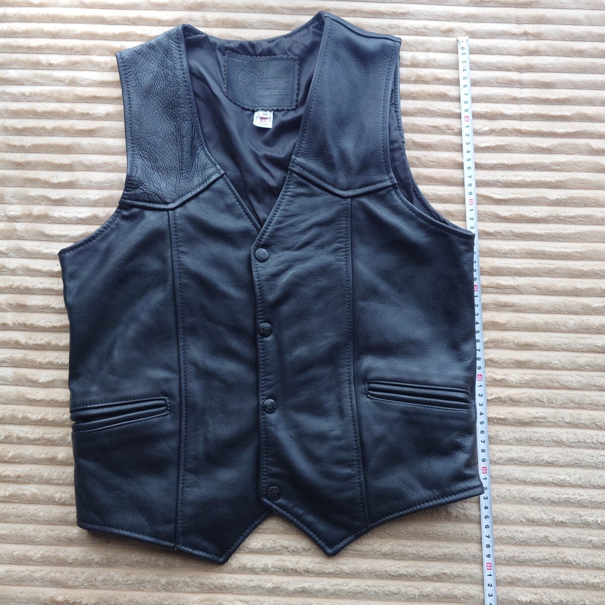 米国製 レザーベスト 古着 皮 革 ビンテージ USA サイズ 36 日本サイズ 7~9号拍卖