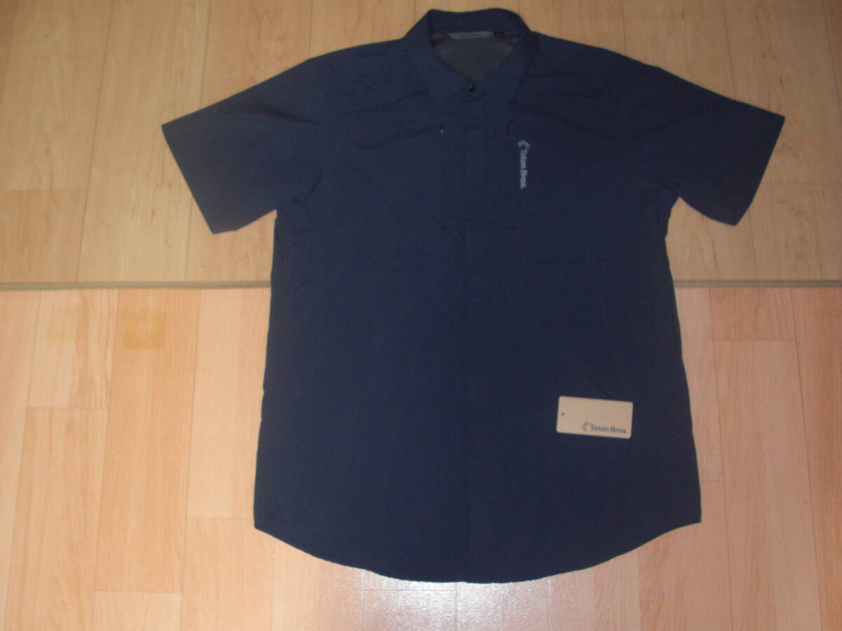 極美品 Teton Bros. Journey Shirt ティートンブロス ジャーニーシャツ L NAVY 半袖シャツ Unisex アウトドア キャンプ 拍卖