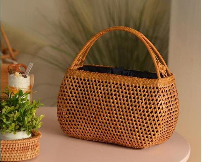 人気推薦かごバッグ 天然竹を使った職人手作りのパン用 高級 和風 竹編 収納 茶箱 収納ボックス 漆器 茶器 茶道具木工 工芸品拍卖