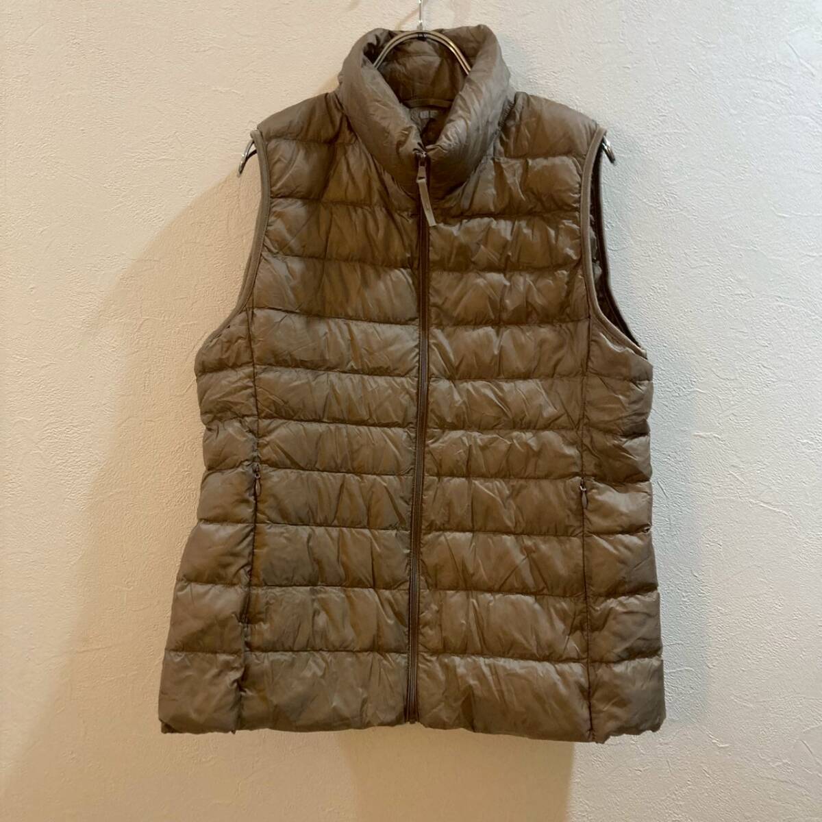 UNIQLO/ユニクロ ウルトラライトダウンベスト コンパクト ブラウン レディース L拍卖