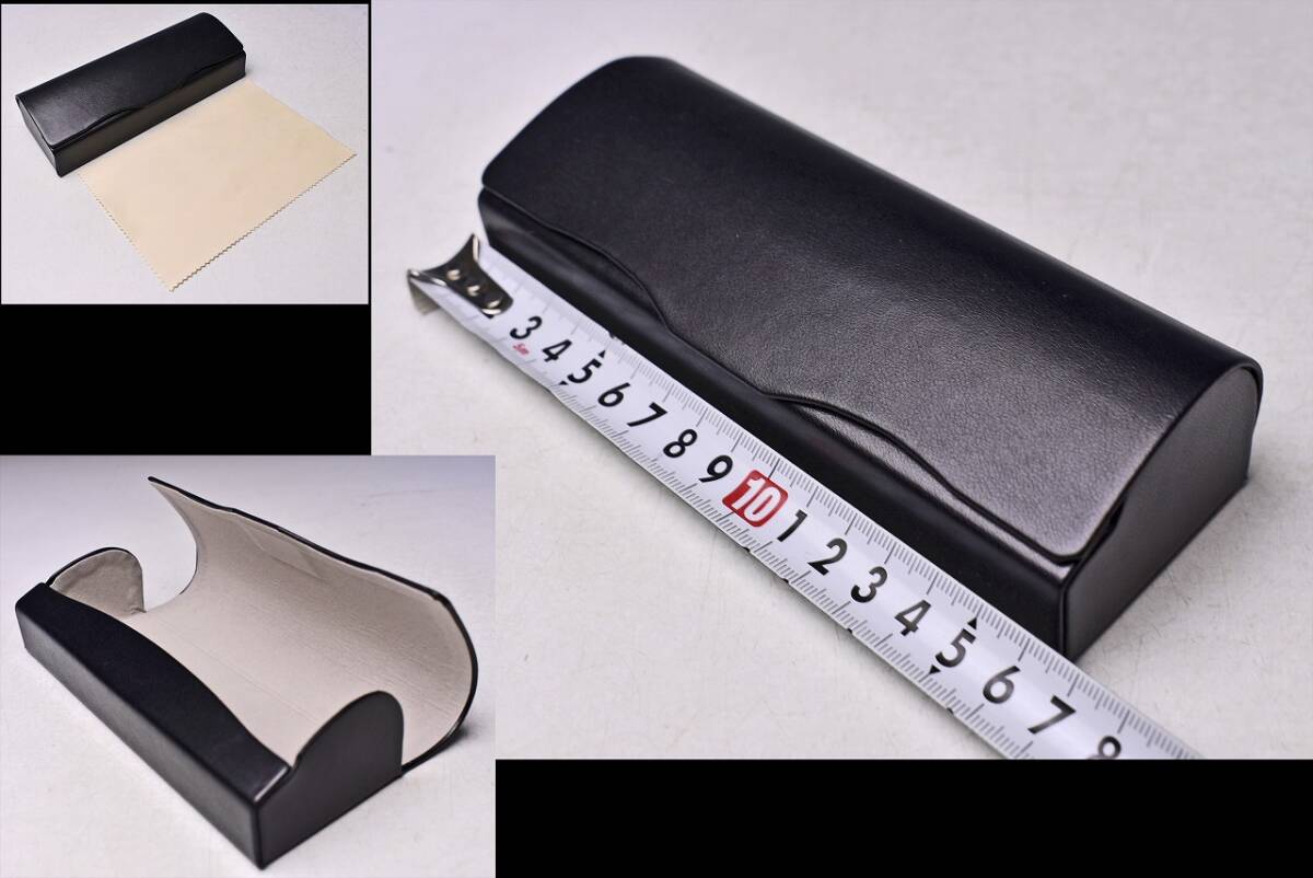 メガネケース ★ 黒 ★ 合成皮革 ★ メガネ拭き ★拍卖