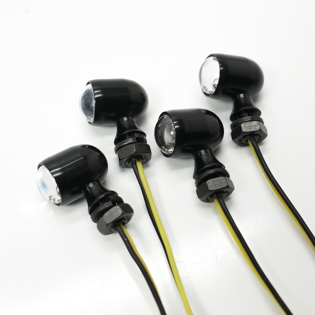 車検対応 超小型ウインカー 4個セット ブラック ハーレー スポーツスター Eマーク SR400 W650 W800 1拍卖