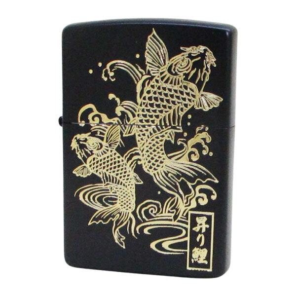 ジッポー オイルライター USA Zippo 和柄シリーズ 昇り鯉 2CA-BKG拍卖