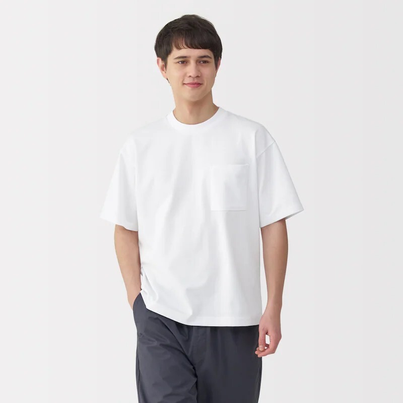 ★送料無料★無印良品 紳士 涼感UVカットワイド半袖Tシャツ 新品未使用品 各色&各サイズ質問欄にて要望に合わせて対応 セットアップ販売可拍卖