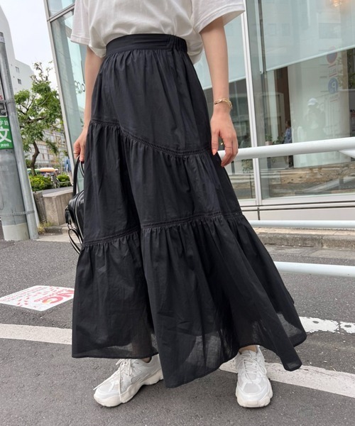 one after another NICE CLAUPナイスクラップ☆切替ロングスカート☆黒拍卖