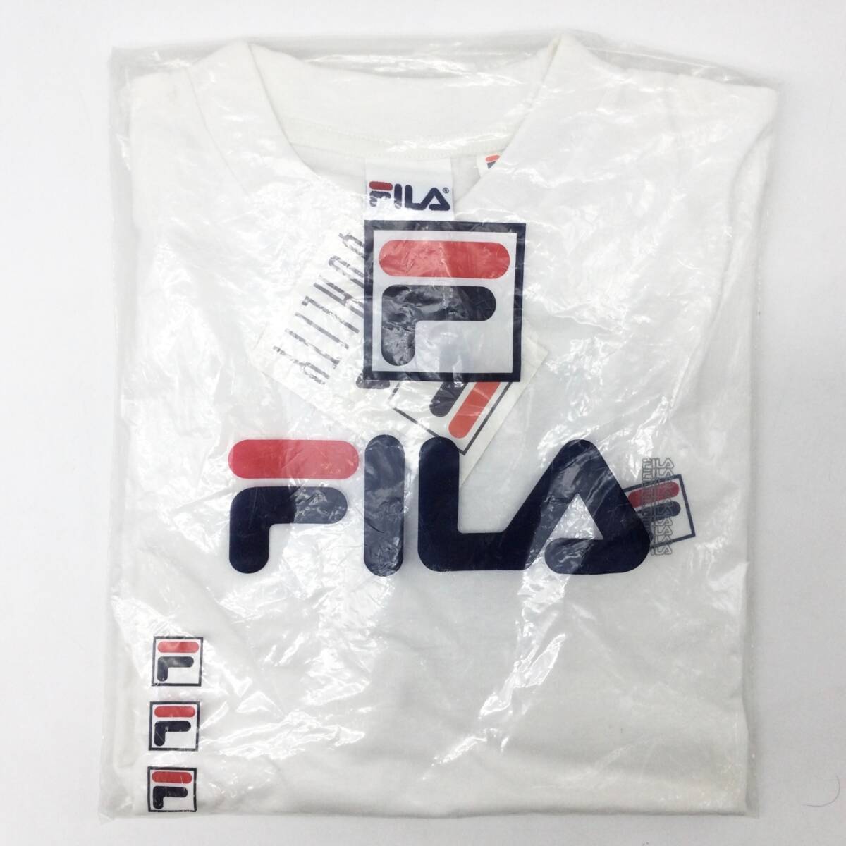 5303 【デッドストック】FILA フィラ 半袖Tシャツ M 白 90s 00s 未使用 ワンポイントプリントロゴ タグ付き ヴィンテージ オールド U02810拍卖