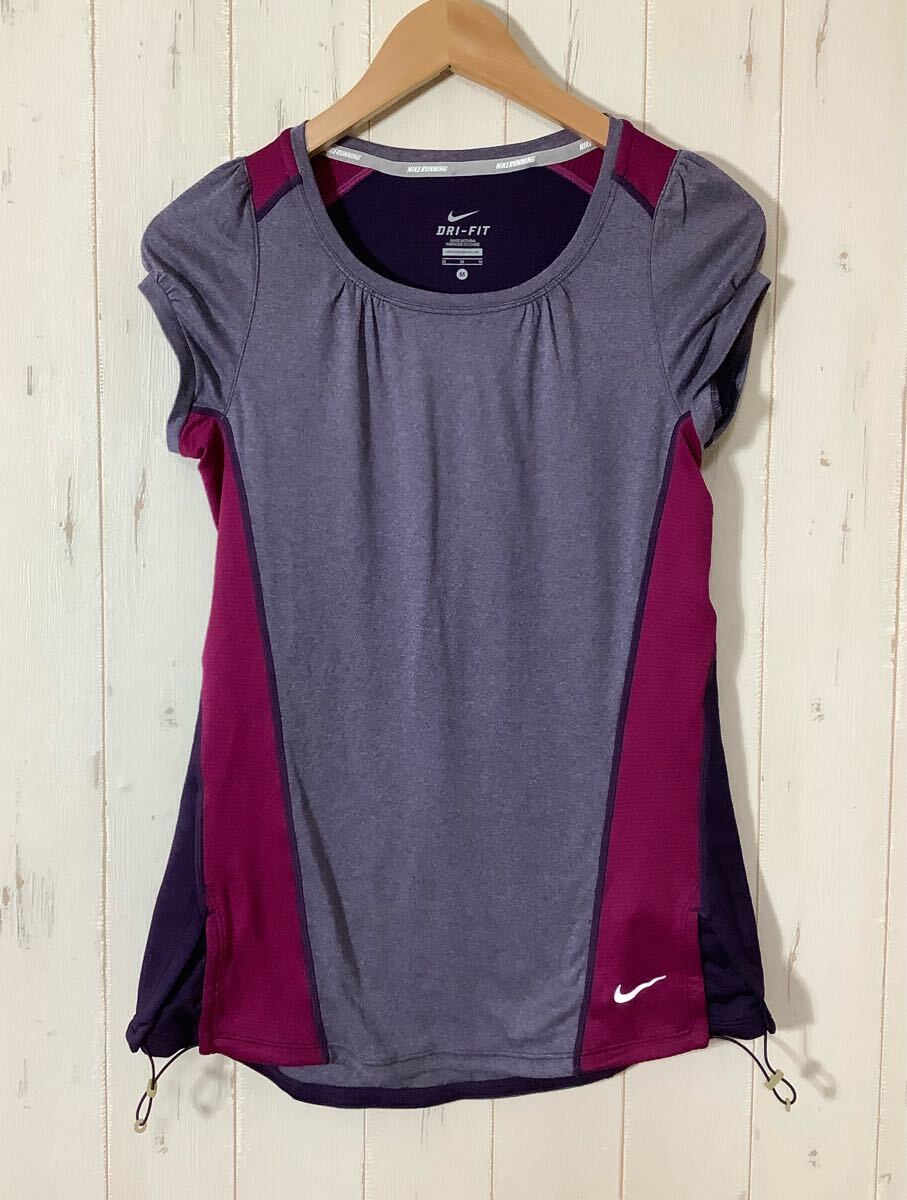 こ1611 NIKE RUNNING ナイキ ランニング トレーニングウェア ランニングウェア レディース M パープル系 DRI-FIT 拍卖
