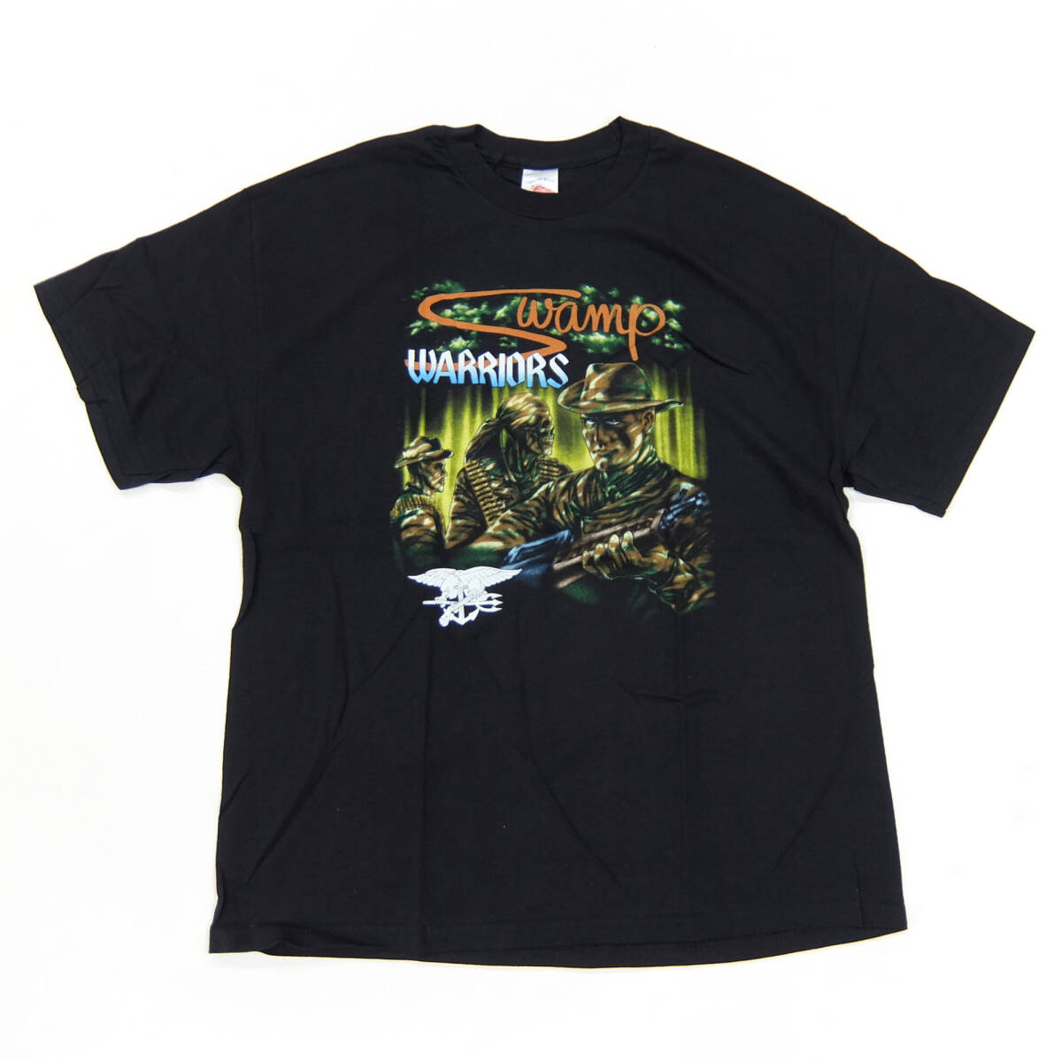 US NAVY SEALS SWAMP WARRIORS L Black ネイビーシールズ ブラック Tシャツ Tshirts Mexico製 TENNESSEE RIVER ミリタリー拍卖