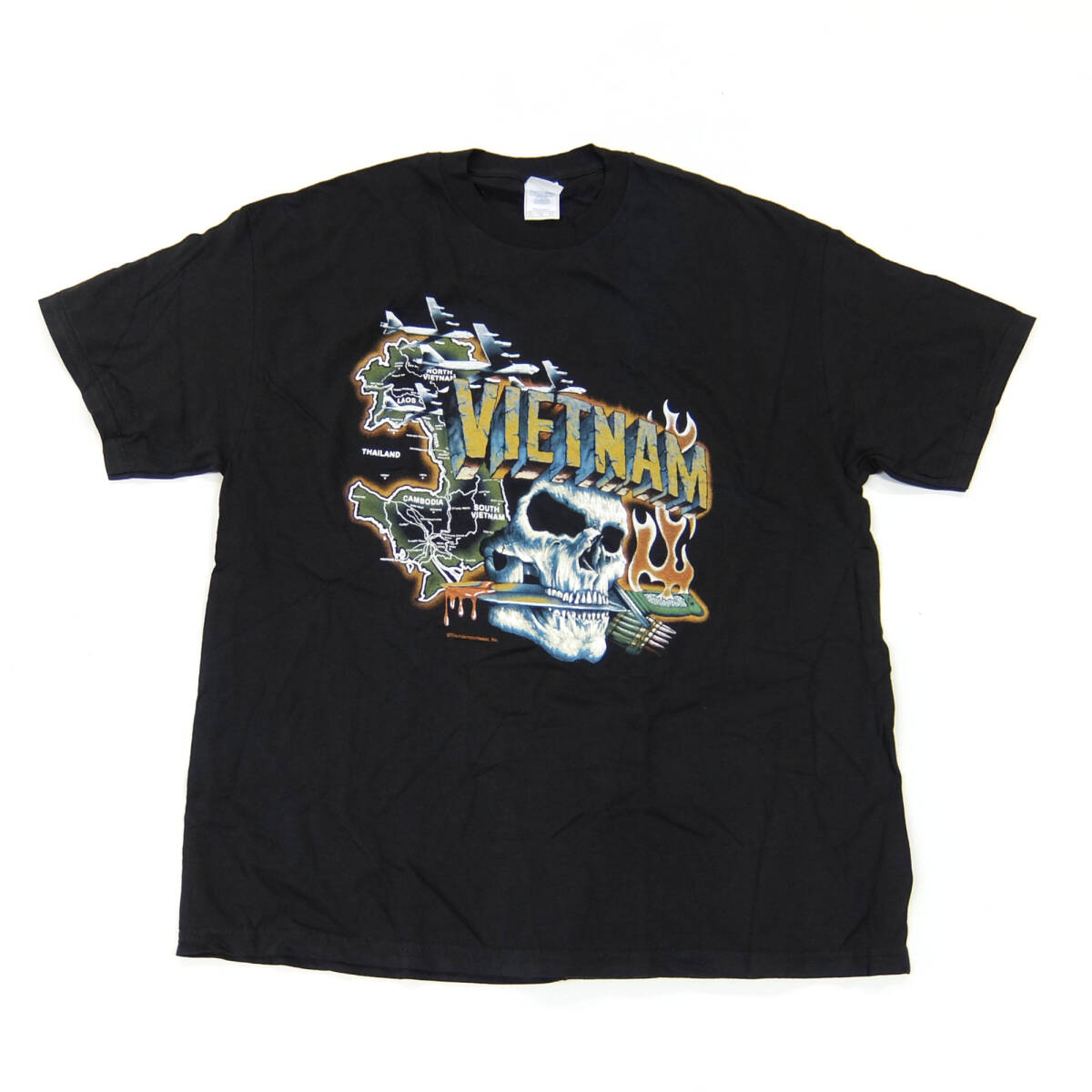 VIETNAM THUNDERSPORTWEAR 2XL XXL Black ベトナム ブラックTシャツ Tshirts Mexico製 TENNESSEE RIVER ミリタリー サンダースポーツウェア拍卖