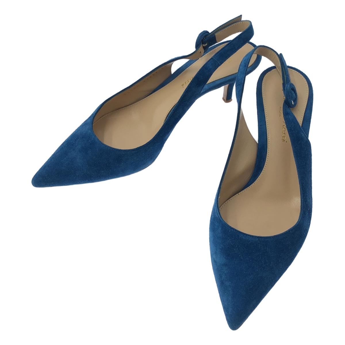 Gianvito Rossi / ジャンヴィトロッシ | ANNA / スエードレザー スリングバック ポインテッドトゥ パンプス | 37 | ブルー | レディース拍卖