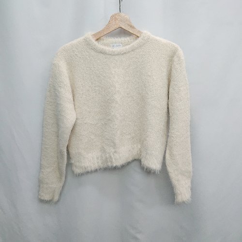◇ MACKINTOSH PHILOSOPHY クルーネック ニット生地 冬デート 長袖 セーター サイズ36 アイボリー系 レディース E拍卖