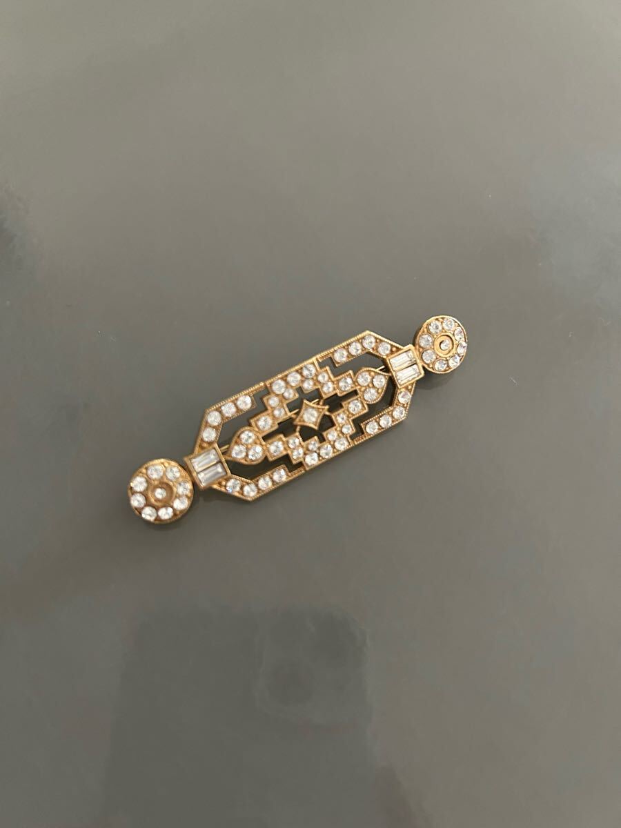 MEDECINE DOUCE PARIS ラインストーン ブローチ ミル打ち メディスンドゥース メディシーヌドゥース アッシュペーフランス B ☆拍卖