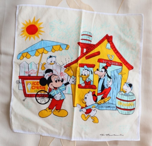 昭和レトロ!当時物!ミッキーマウス ドナルドダック 綿 ハンカチ ディズニー Disney拍卖