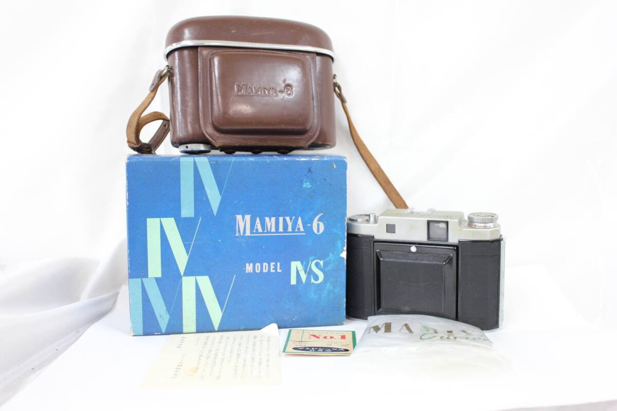 【返品保証】 【元箱付き】マミヤ Mamiya-6 Setagaya Koki Sekor S. 7.5cm F3.5 ケース付き 蛇腹カメラ M6304拍卖