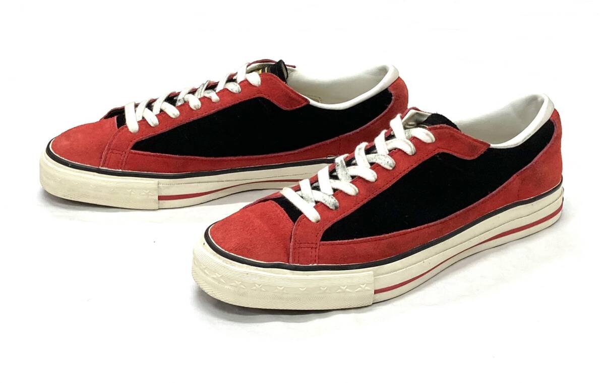 希少 90s 日本製 限定 コンバース コーチ スエード 赤 黒 US 7/25.5cm CONVERSE COACH 26cm相当 ビンテージ拍卖