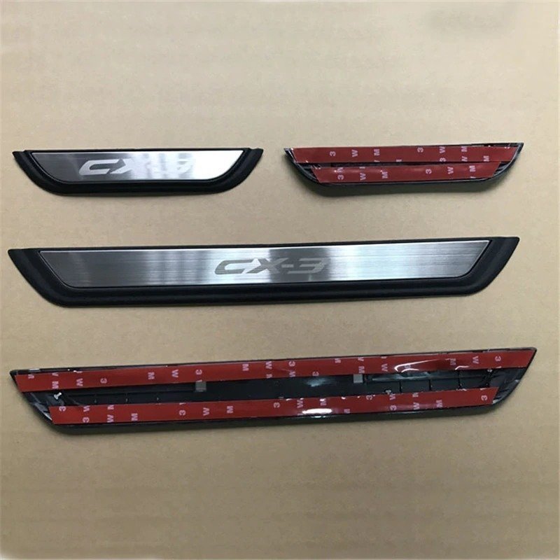 LHK2429★オートドア シルスカッフプレート ガード ウェルカムペダル カバー ステッカー マツダ CX-3 CX3 2017 2018拍卖