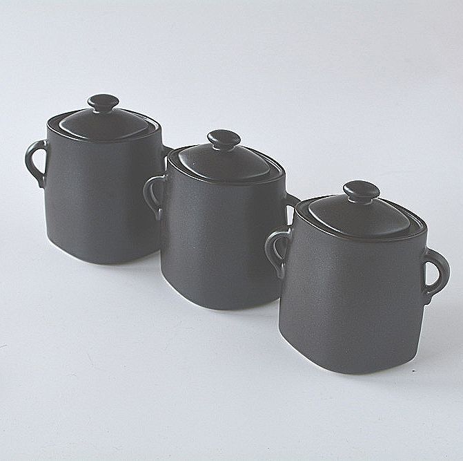 保存容器 3個セット 蓋つき容器 甕 梅干し ラッキョウなど拍卖