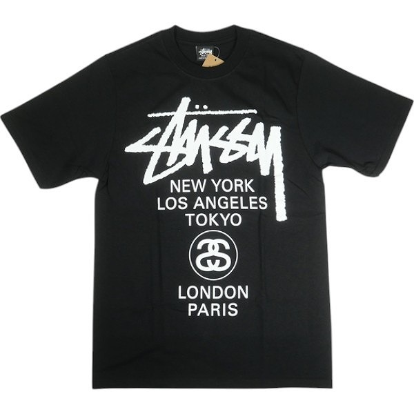 STUSSY ステューシー 25SS WORLD TOUR TEE BLACK Tシャツ 黒 Size 【XL】 【新古品・未使用品】 20818996拍卖