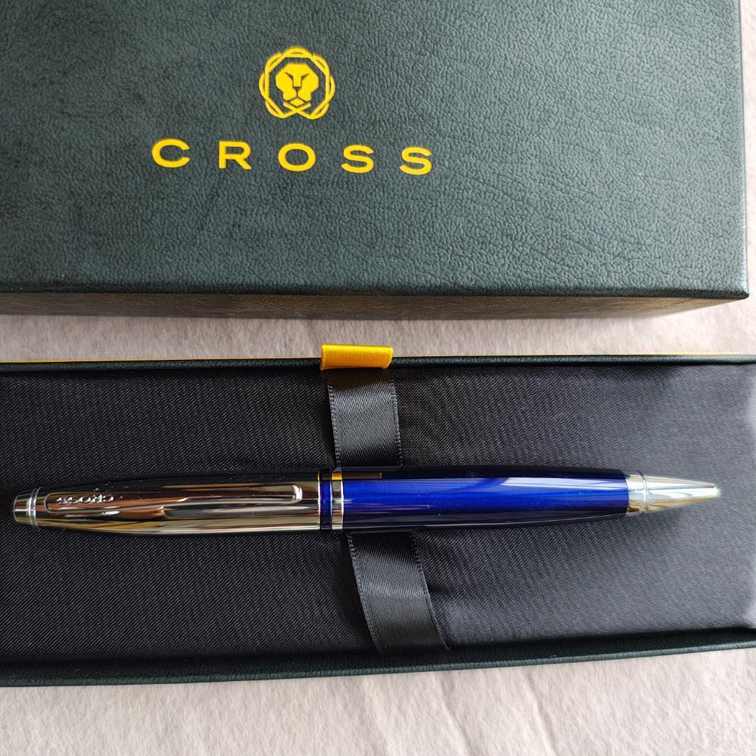 美品 CROSS クロス カレ クローム&ブルーラッカーボールペン 174Y5拍卖