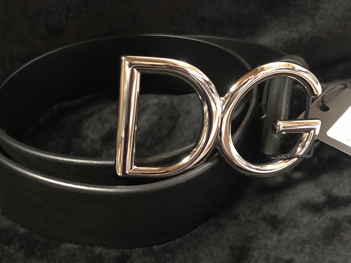 交渉OK! DOLCE&GABBANA D&G ドルチェ&ガッバーナ ドルガバ メンズ ベルト イタリア製 /ブラック シルバー ラウンド 拍卖