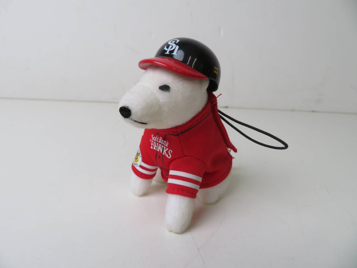 ◆Softbank ソフトバンク ホークス お父さん犬 ストラップ 携帯 ユニフォーム パ・リーク制覇拍卖