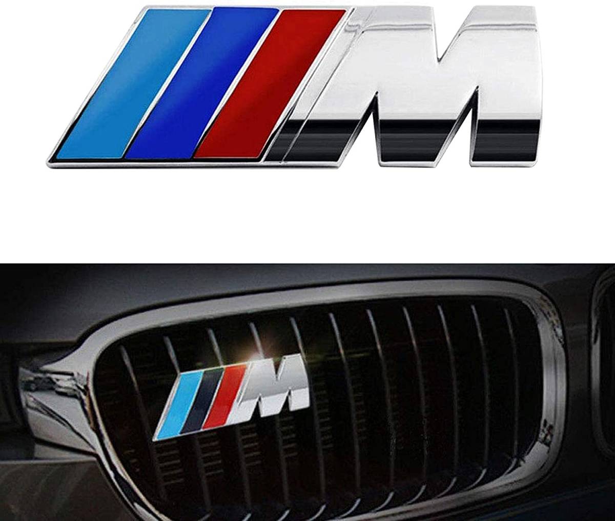 BMW M フロント グリルエンブレム 3D クロームバッジ ガーニッシュ モール ダクト カスタム F30 F35 他 エム パネル トリム拍卖