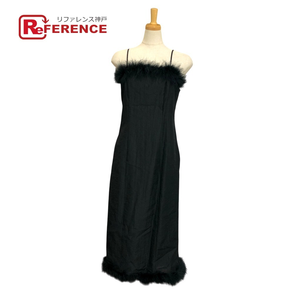 未使用 LE CIEL BLEU ルシェルブルー 19A65622 マラボーヘムドレス キャミ ワンピース ブラック レディース【中古】拍卖