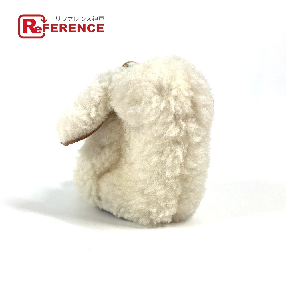 LOEWE ロエベ ラビット うさぎ ファー バッグチャーム キーホルダー 財布 小銭入れ コインケース アイボリー系 ユニセックス【中古】拍卖