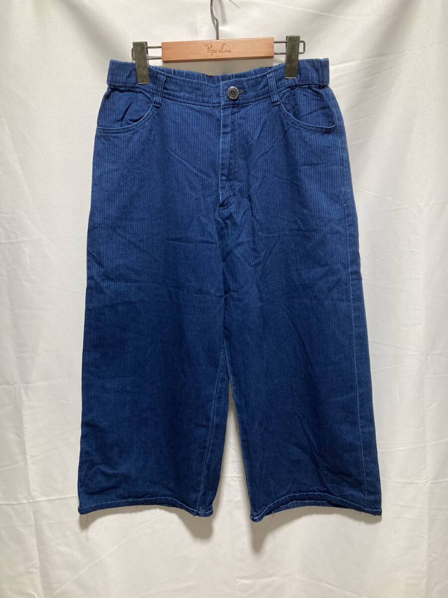 sensounico センソユニコLucrucaルクルカ デニムパンツ ズボン 古着 レディース 40 綿 ポケットあり ウエストゴム チャック付き Lu-5-200拍卖