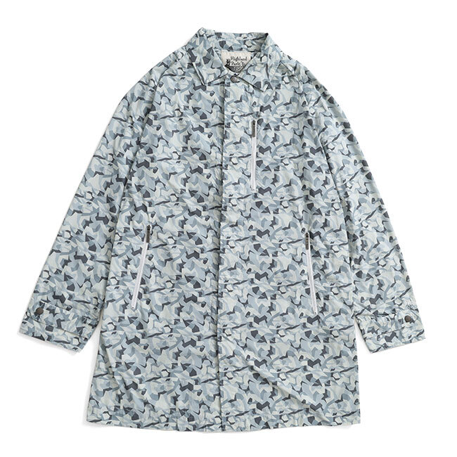 HIGHLAND PARK ハイランドパーク カモフラ 総柄 ナイロンコート D2JE6008 迷彩 パッカブル 撥水 グレー L メンズ拍卖