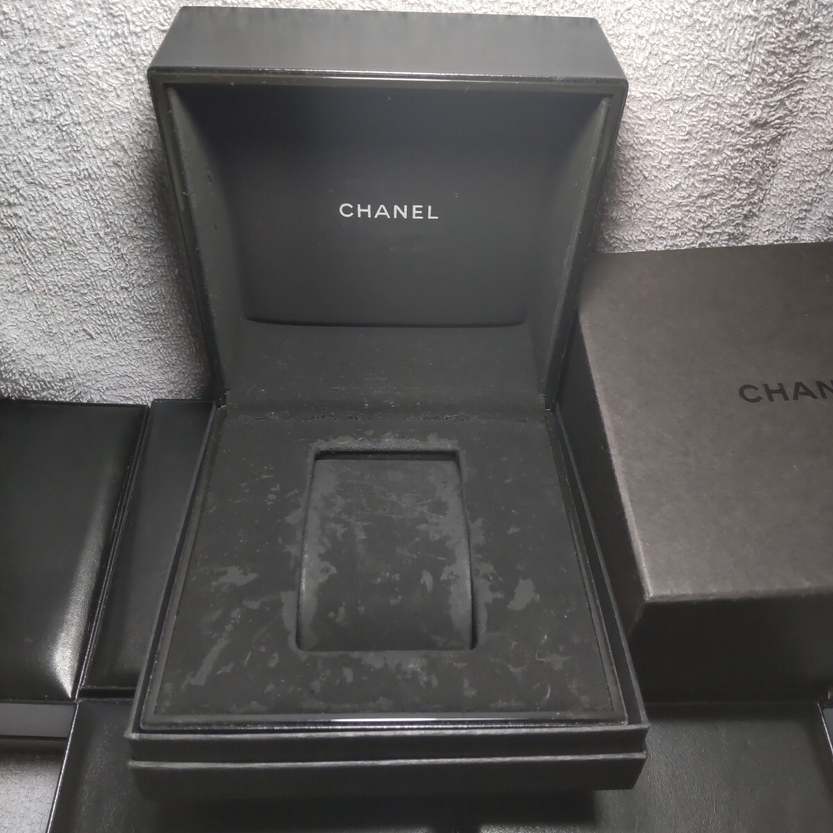 CHANEL 純正 シャネル 時計 箱 ウォッチ ケース ボックス 黒 内箱 黒 外箱 化粧箱 空箱 BOX 正規 ボックス 保護 収納 付属品 015 送料込み拍卖