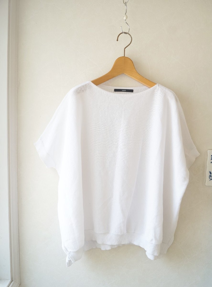 ★送料無料!! MARIED'OR(マリードール)*春夏 リネン混サマーニット オーバーサイズトップス 白*古着のgplus広島 2505t3拍卖