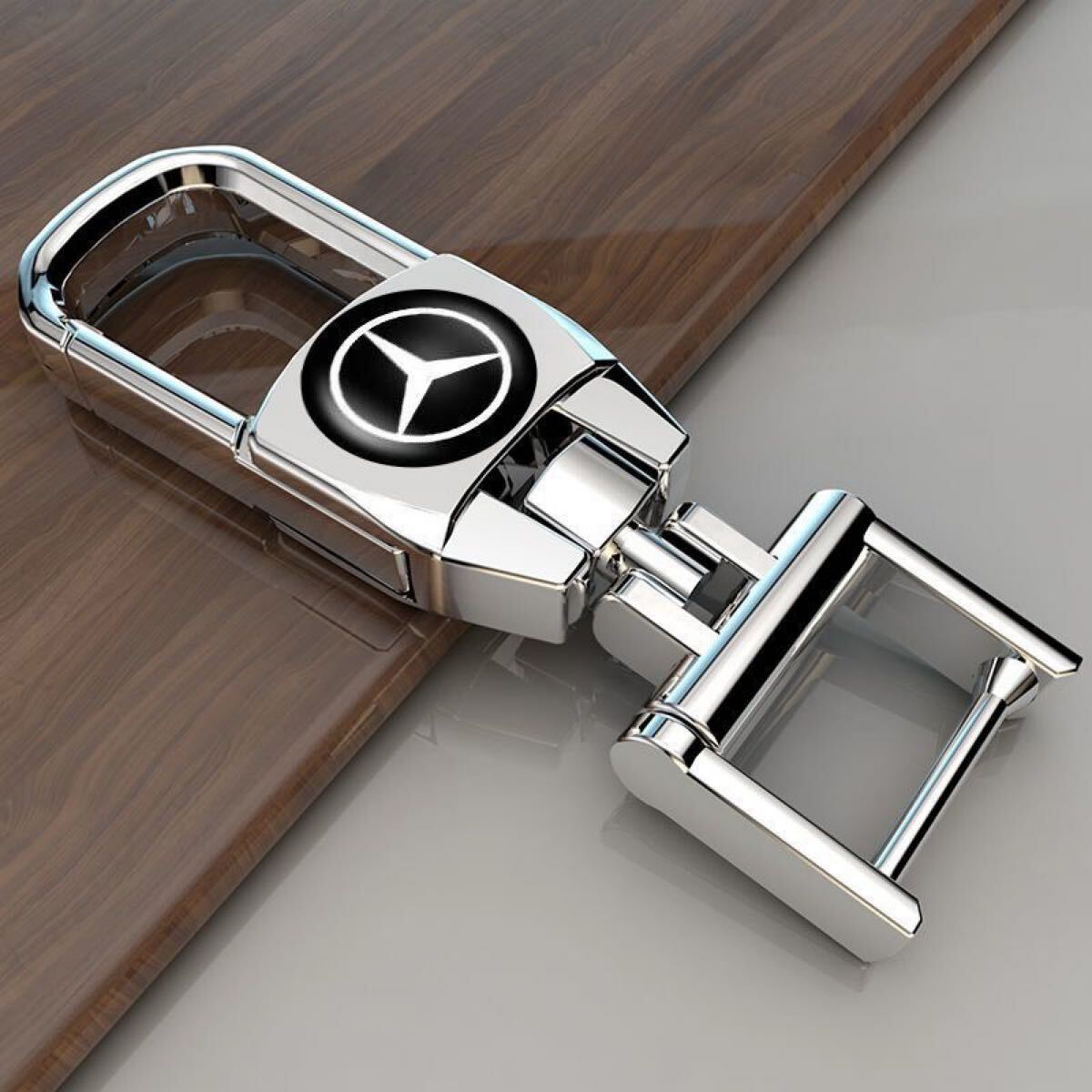 メルセデス・ベンツ対応 キーケース メンズ 高級感 キーホルダー 鍵 カーリモコン対応 シルバー/ブラック 亜鉛合金製拍卖