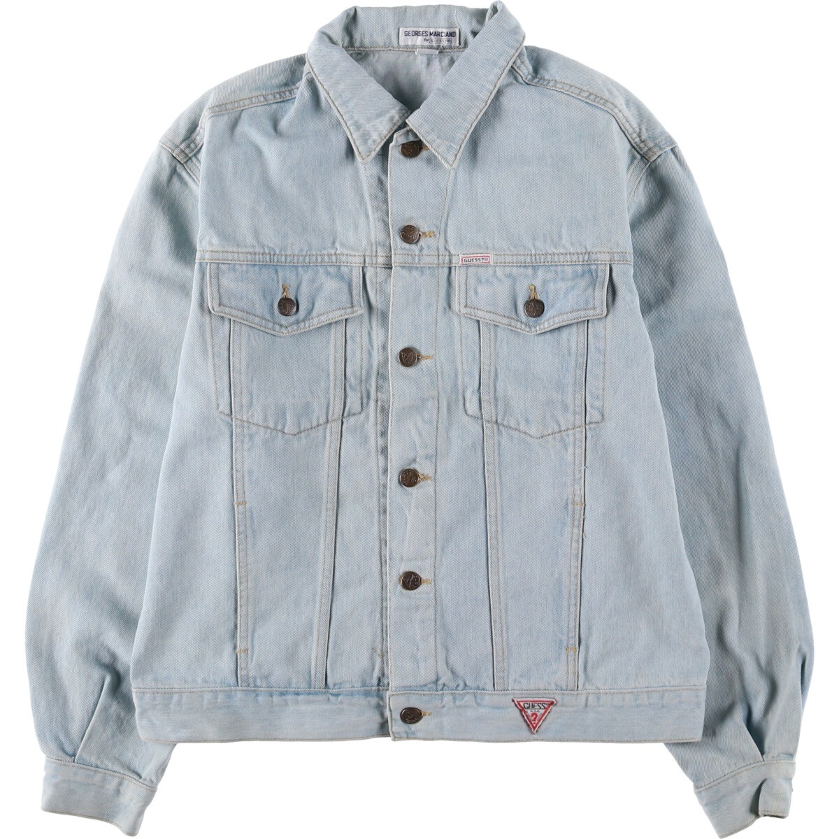 古着 90年代 ゲス Guess BY GEORGES MARCIANO デニムジャケット Gジャン USA製 メンズL相当 ヴィンテージ /eaa544501拍卖