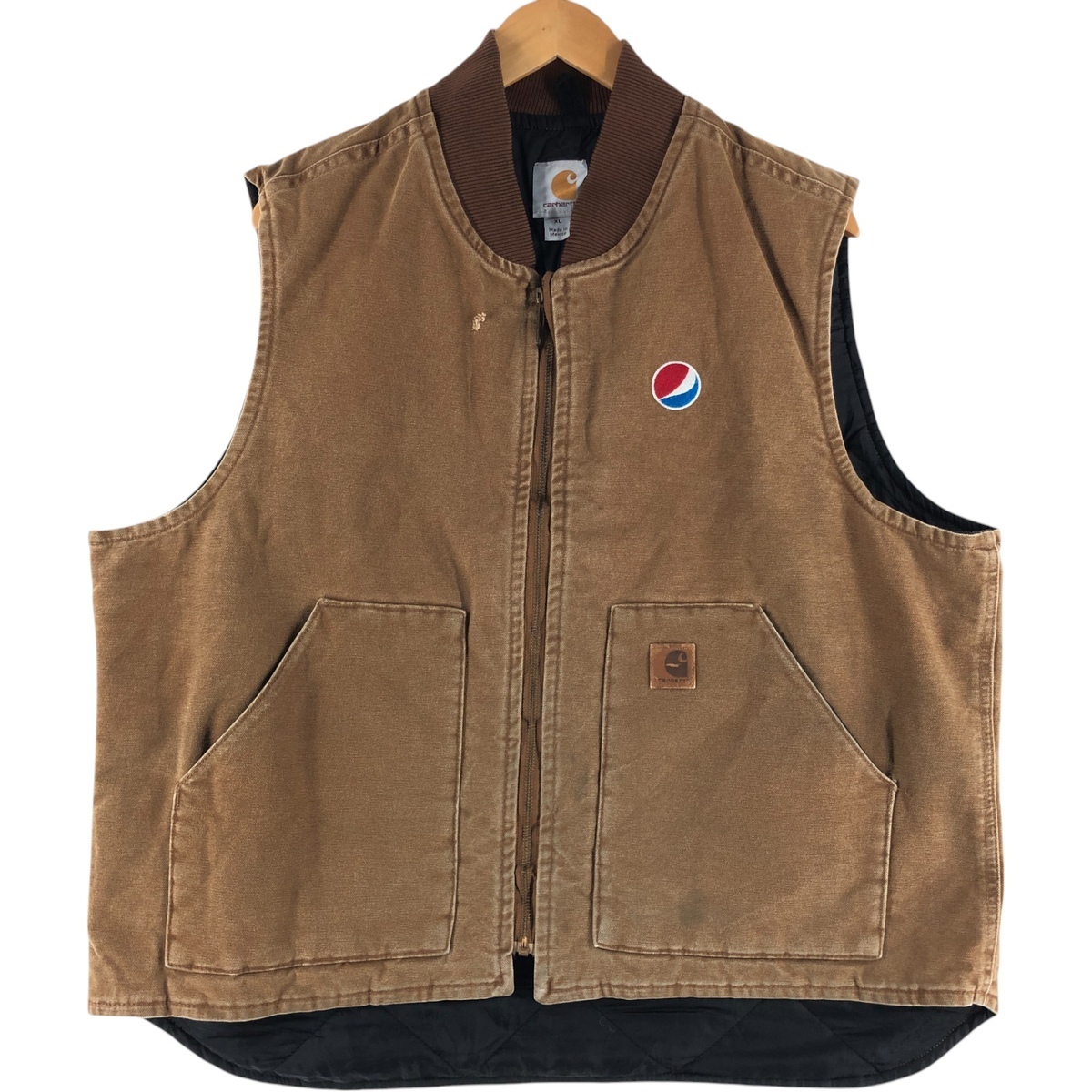 古着 カーハート Carhartt PEPSI ペプシ 中綿入り クラシックベスト ダックベスト メンズXL相当 /eaa401214拍卖