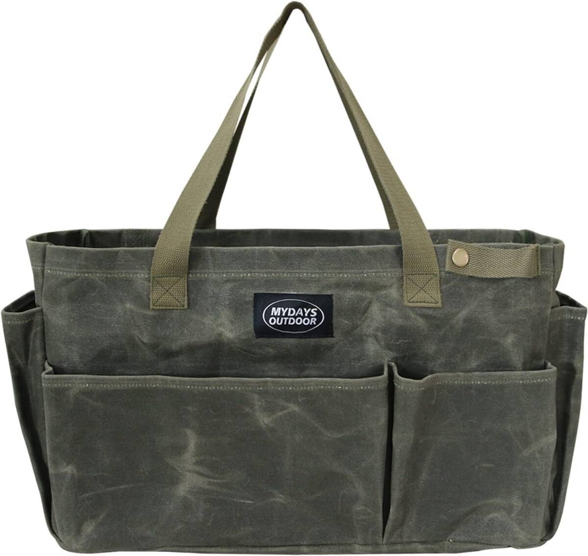 キャンプ用 超高品質 油蝋帆布製 多機能収納バッグ大容量薪収納バッグ ケース 防水耐久 大容量 焚き火 アウトドア 野外登山 46×18×46cm拍卖