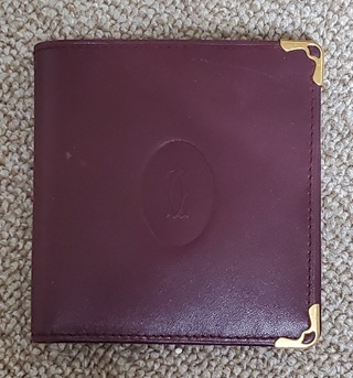 【あっ!】Cartier カルティエ 二つ折り財布 革 ボルドー 中古拍卖