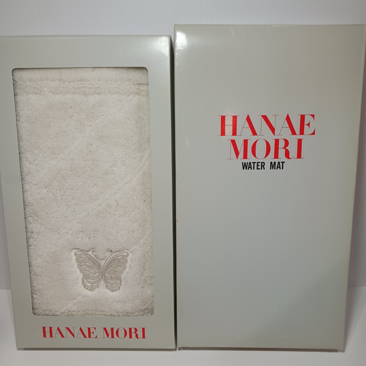 HANAE MORI WATER MAT アンソール ハナエモリ バスマット ホワイト 白 蝶々柄 センコーインテリア 日本製 未使用 ao拍卖