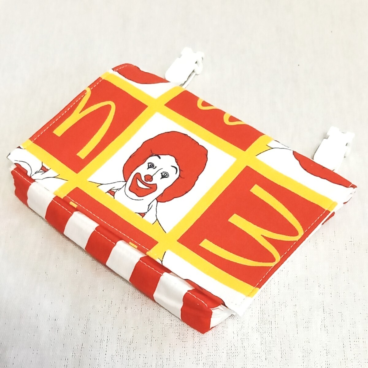 手作り☆移動ポケット☆マクドナルド☆ドナルド&ロゴ柄☆レア拍卖