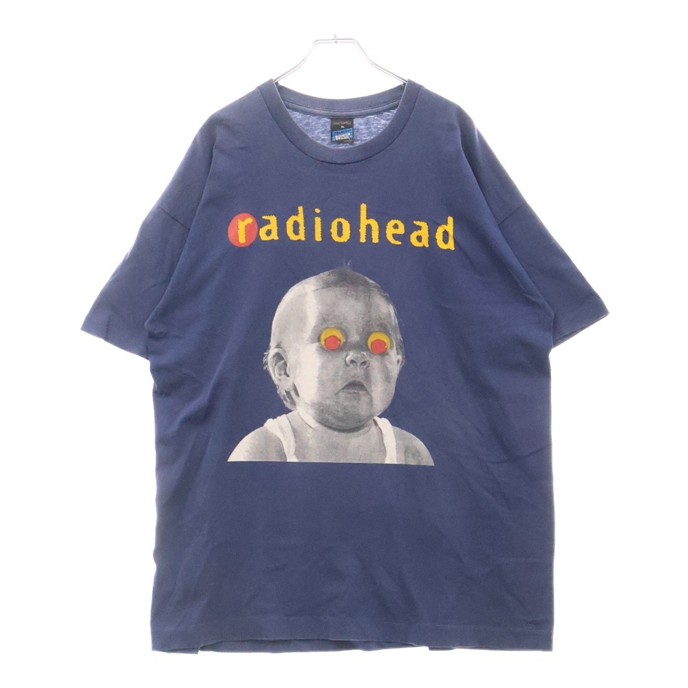 VINTAGE ヴィンテージ 90S Radiohead PABLO HONEY TOUR レディオヘッド パブロハニー 両面プリント 半袖Tシャツ ネイビー拍卖