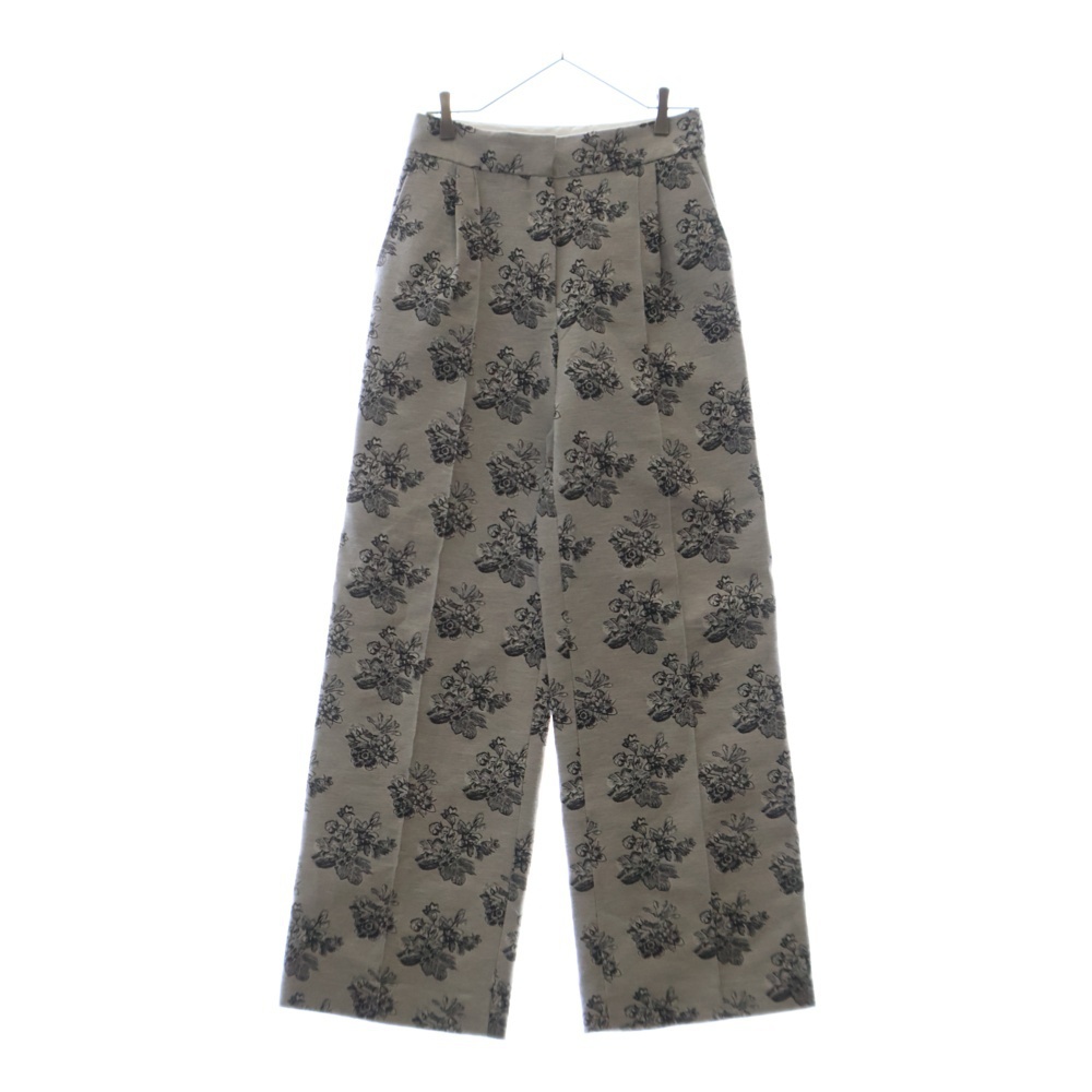 メゾンキツネ DOUBLE PLEAT TAILORED PANTS IN FLOWERS JACQUARD デザイン ダブルプリーツジャガードパンツ ベージュ LW01105WT3002拍卖