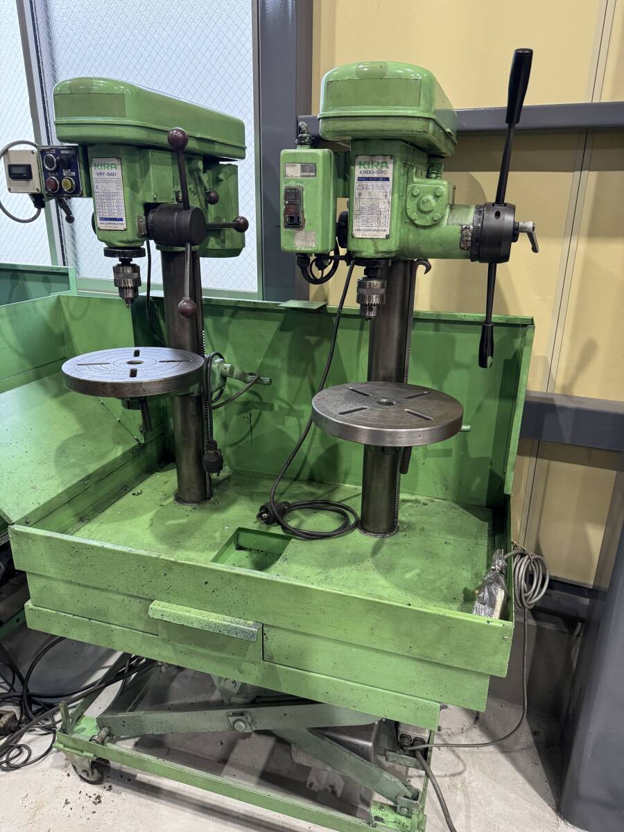 キラ ボール盤2台 テーブルリフト付き KRDG-340 KRT-340 H1-0405A 200V拍卖