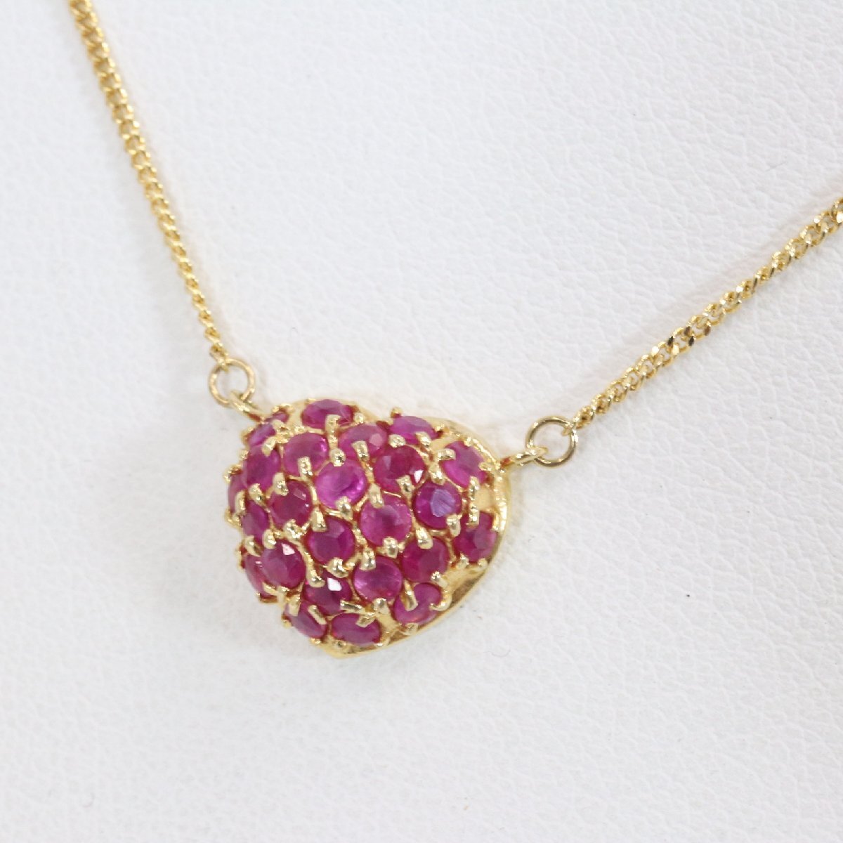 ジュエリー ネックレス K18YG ルビー0.96CT ハート イエローゴールド 仕上げ済 【中古】 / 11124 YMRE拍卖