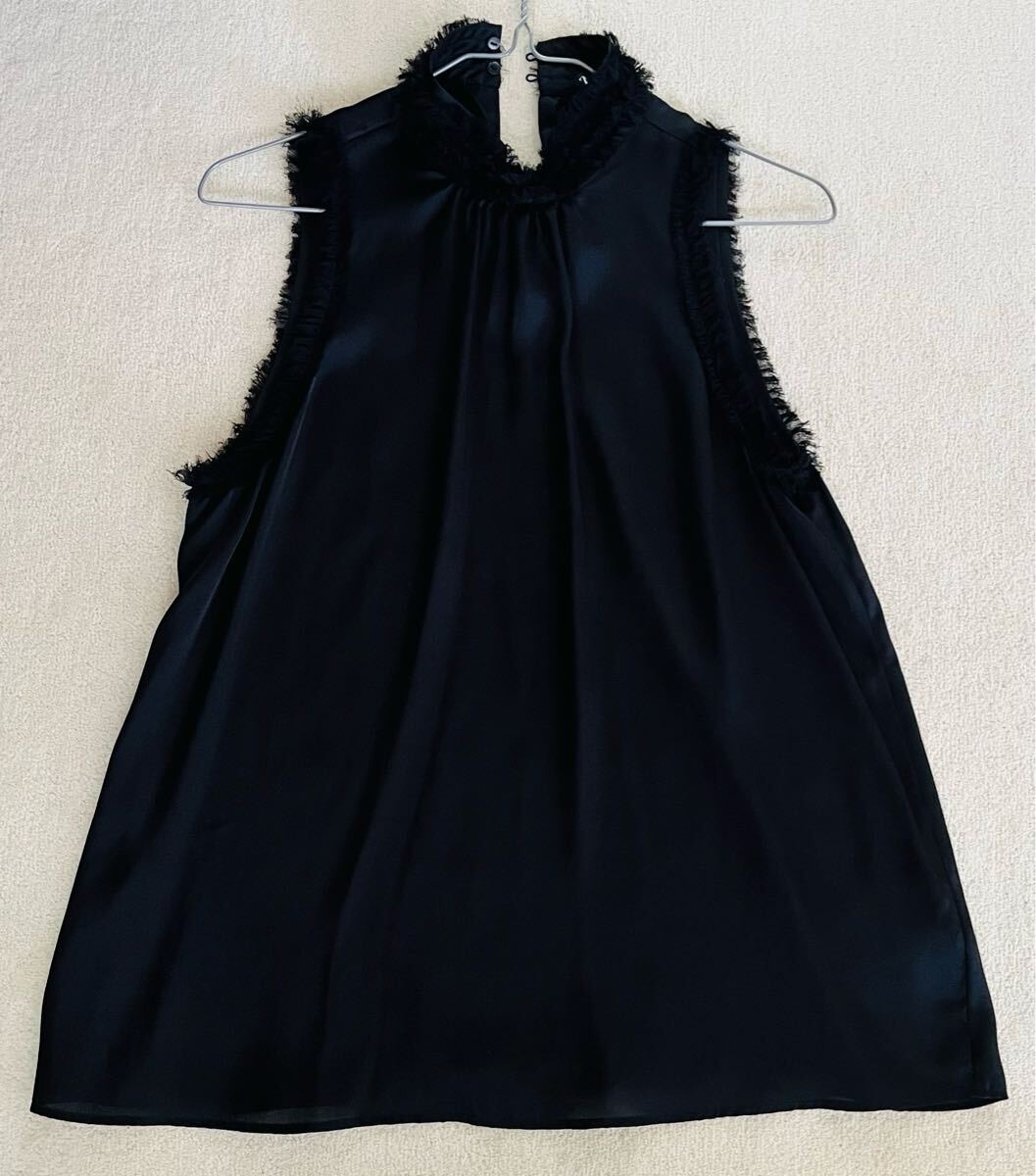 ZARA ノースリーブ トップス ブラック Sサイズ拍卖