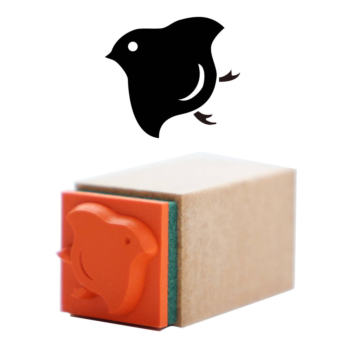 ハンコ 千鳥 かわいいスタンプ・はんこ・ゴム印 小鳥・動物 印影サイズ:10mm×9mm拍卖