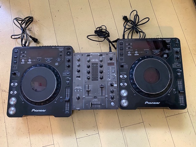 Pioneer パイオニア プロフェッショナルCDプレーヤー CDJ-1000MK2 2台 ミキサー DJM-400 1台 セット 拍卖